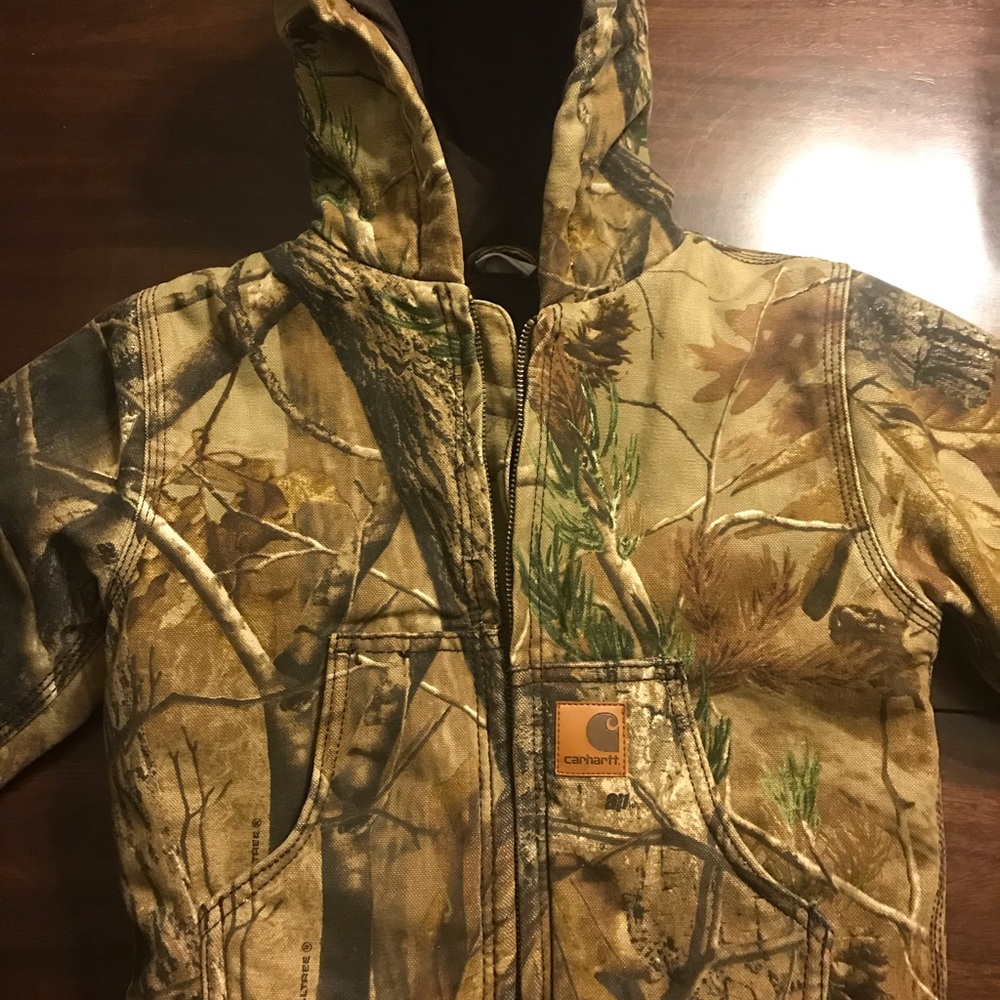 Boys carhartt camouflage jacket size 5